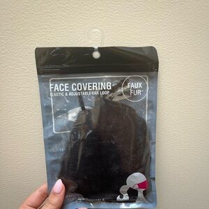 Faux Fur Face Covering with Adjustable Ear Loop